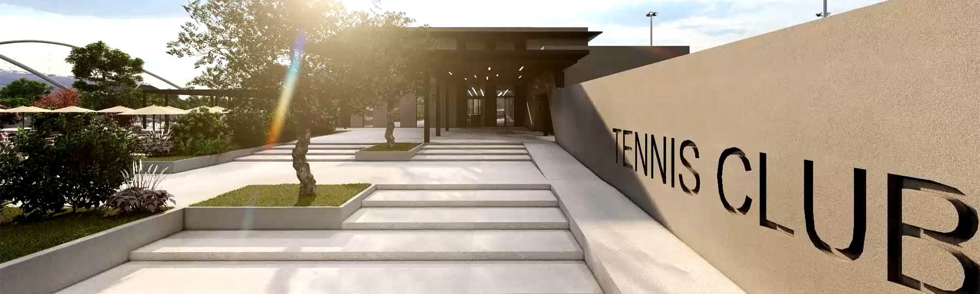 Άποψη της εισόδου στο tennis club