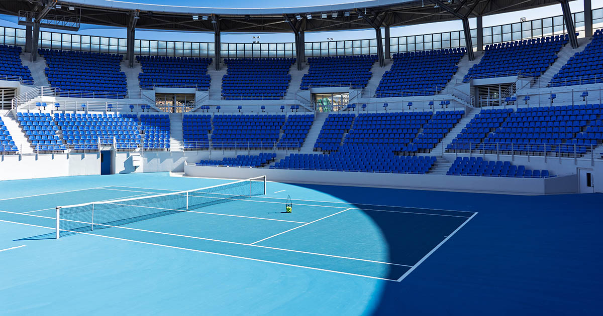 A view of the central court